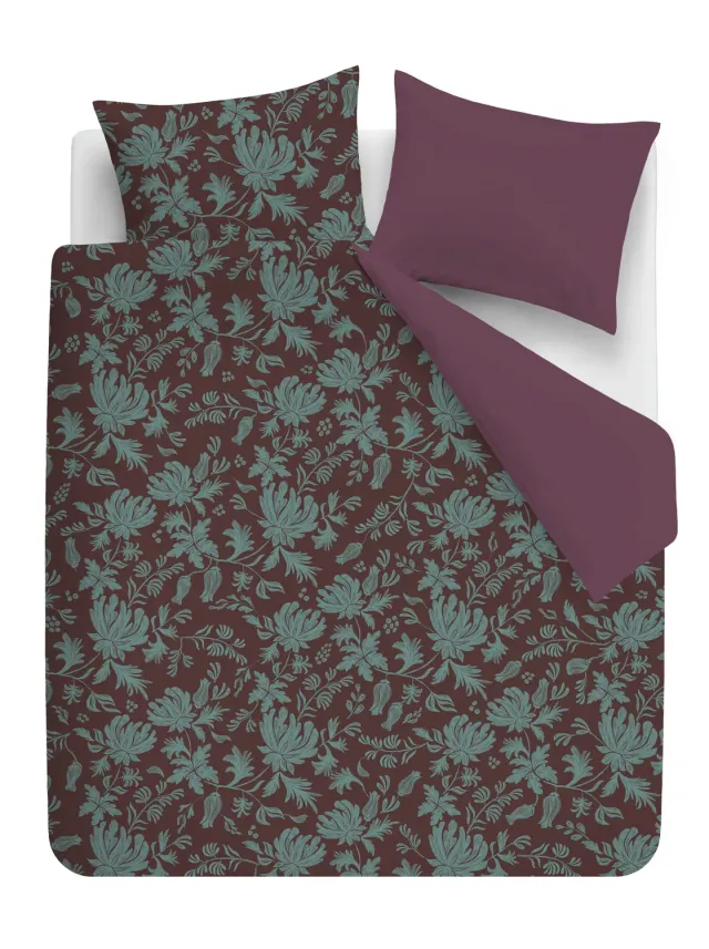 Beddinghouse Holly dynetrekksett mørkerød velour