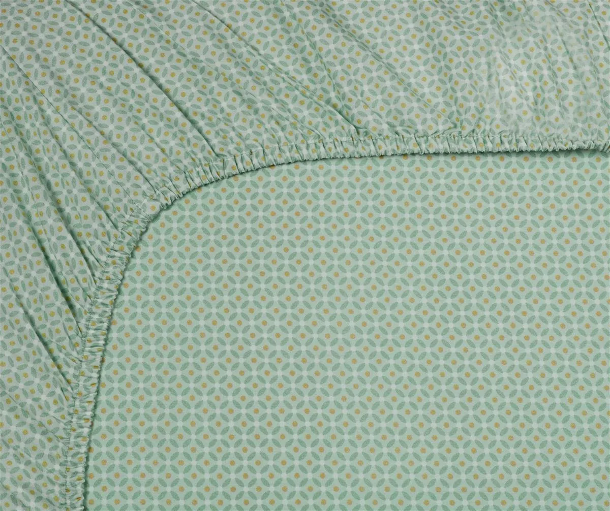 Pip Studio Cross Stitch laken 90x200 lys grønn percale