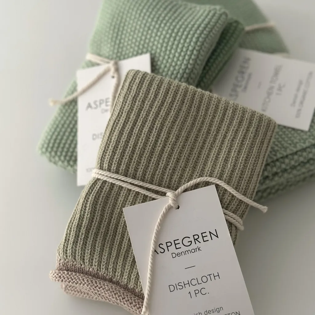 Aspegren Denmark Ripple Aloe oppvaskklut økologisk bomull