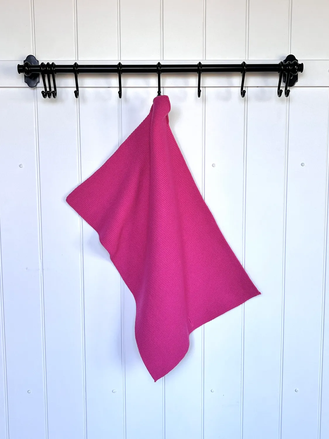 Solwang Design Pink strikket håndkle økologisk