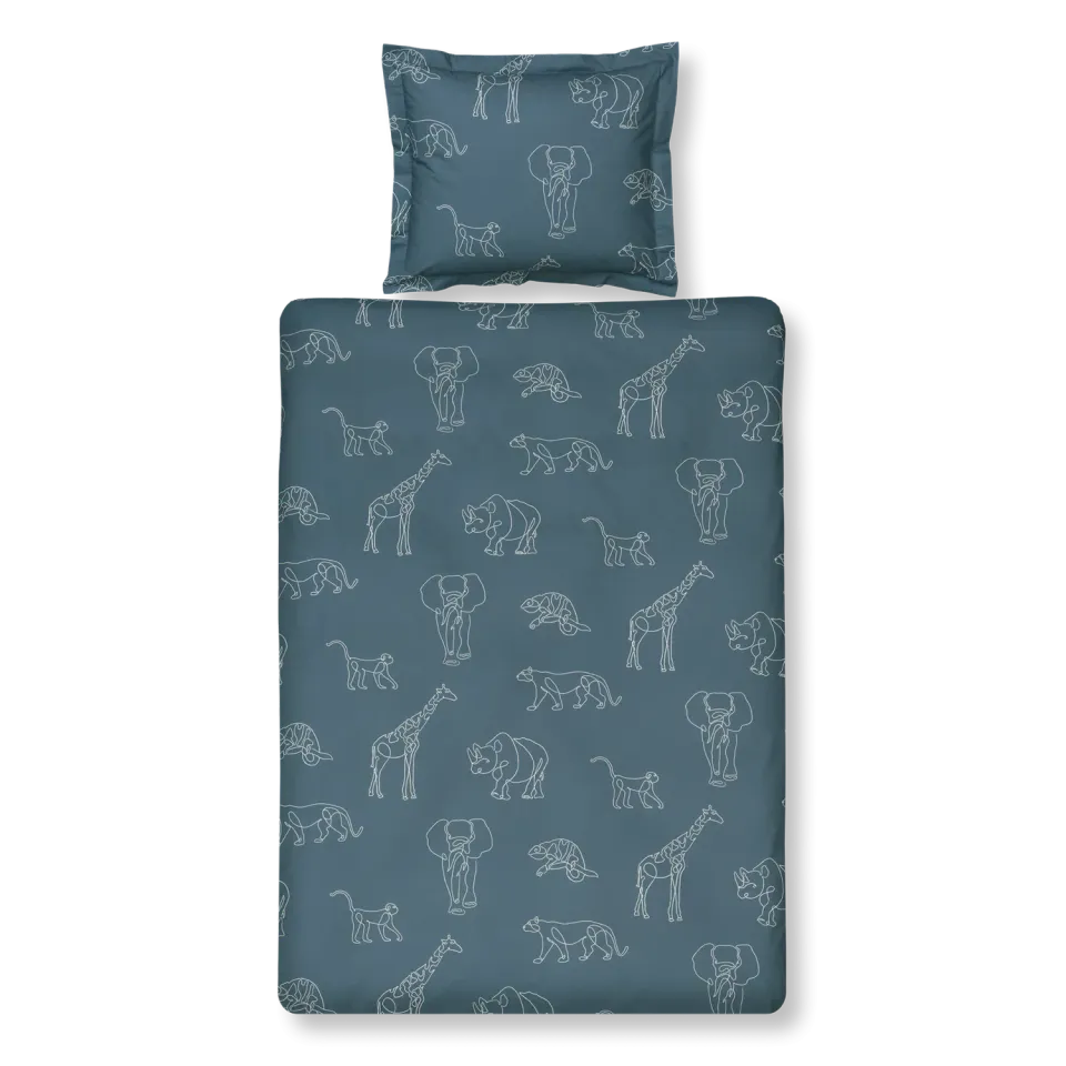 Vandyck Safari Kids dynetrekk vintage blue 120x150 bomull