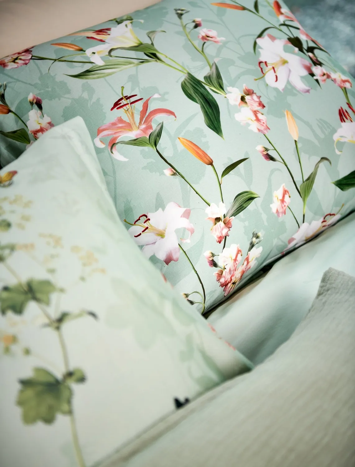 Vandyck Azalea dynetrekksett light green 200x200 bomullssateng