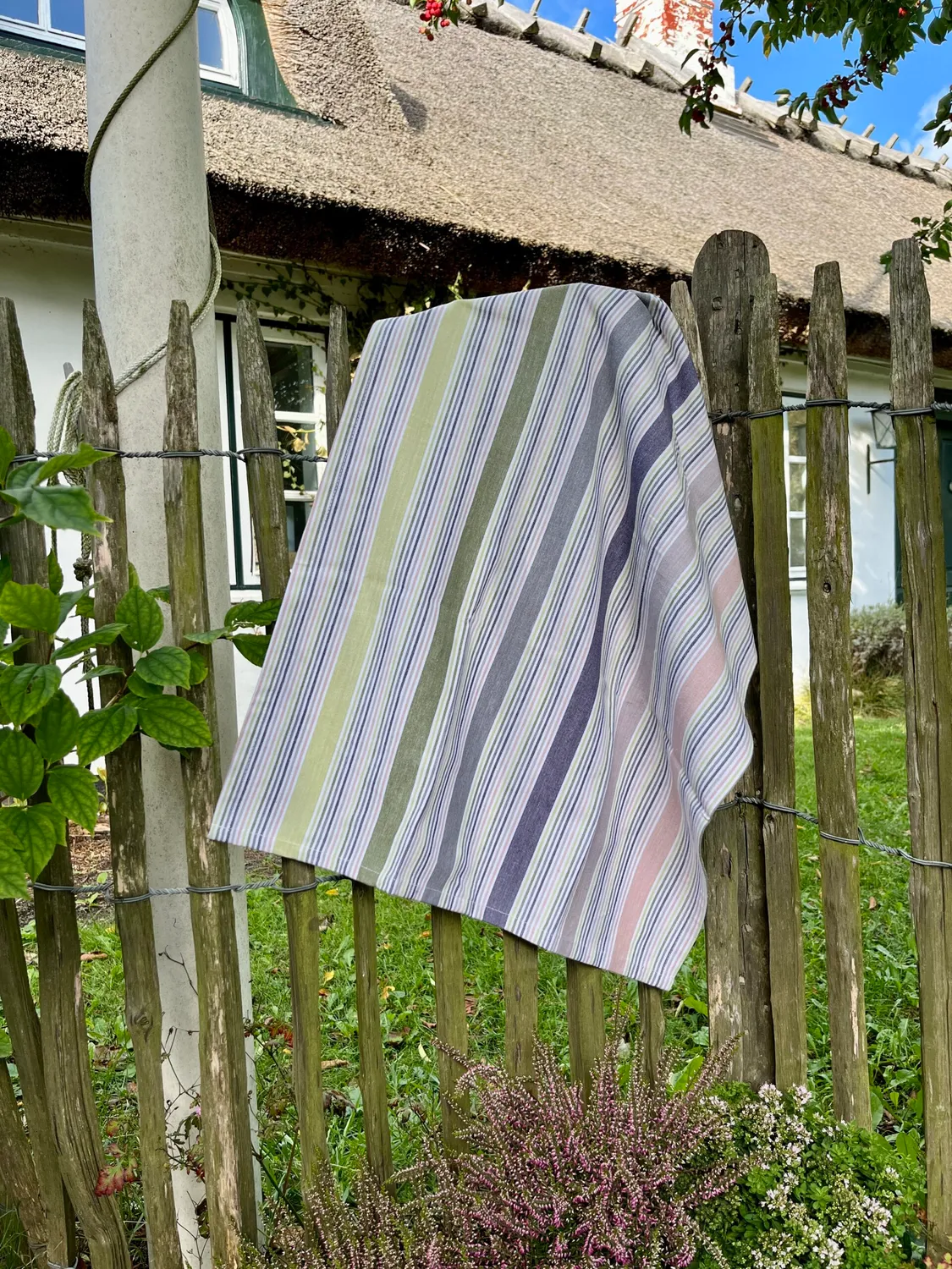 Solwang Design kjøkkenhåndkle støvet pastel vevet