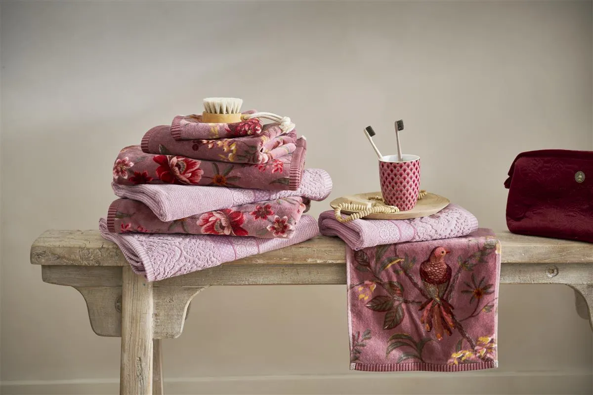 Pip Studio Soft Zellige håndkle 55x100 lilla stripet
