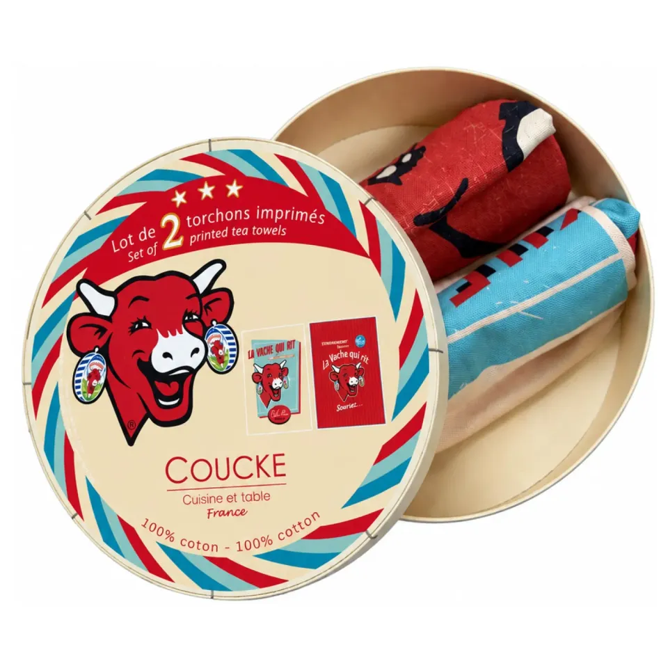 Coucke La Vache Qui Rit kjøkkenhåndkle 2-pk beige bomull