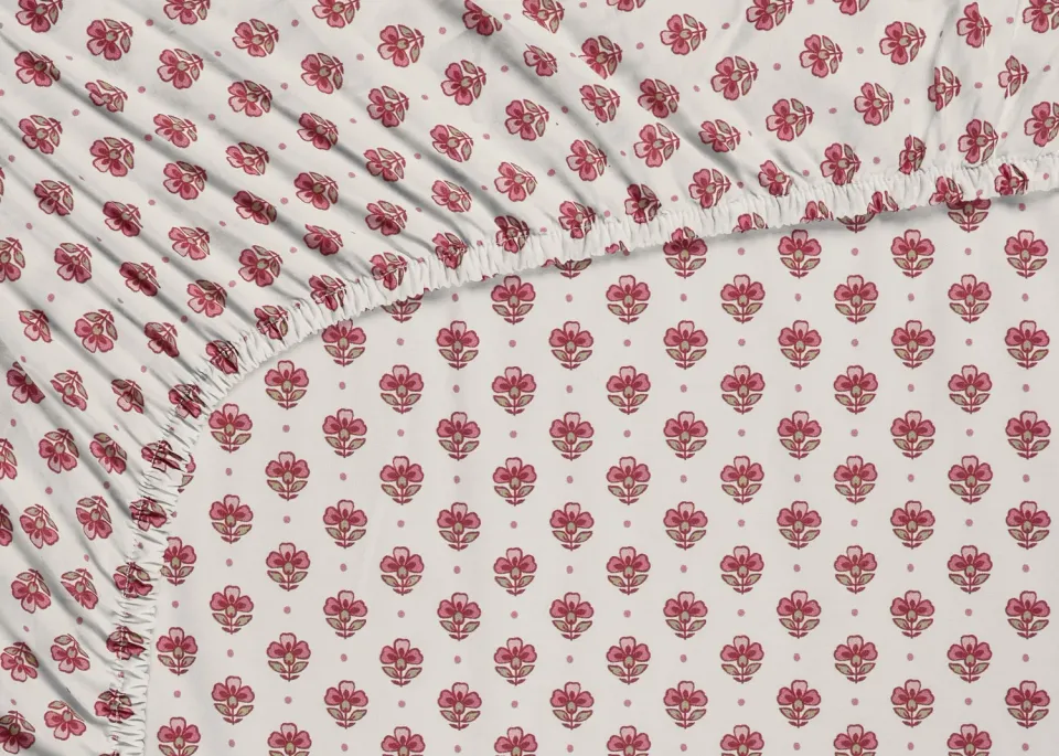 Pip Studio Jaipur Flower laken 140x200 cm rosa bomull