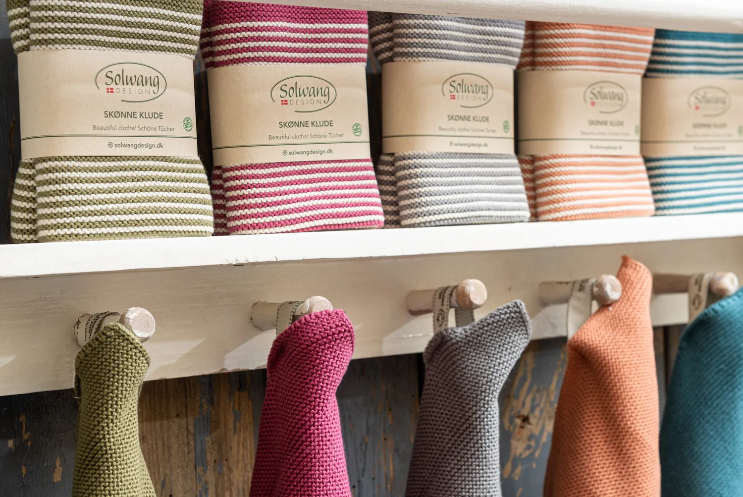 Solwang Design natur grå stripe klut 2-pk økologisk