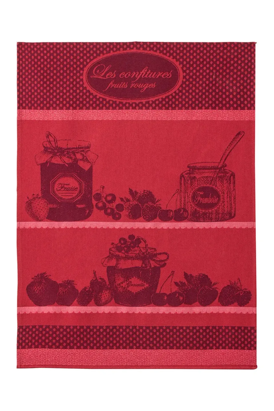 Coucke Red Berry Jams kjøkkenhåndkle 50x75 cm rød bomull