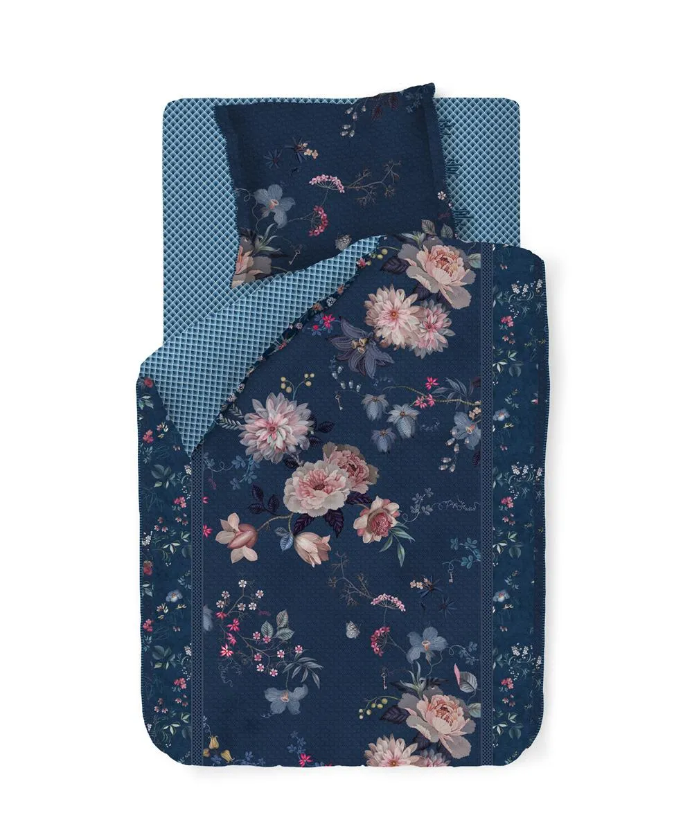 Pip Studio Tokyo Bouquet dynetrekk mørkeblått 140x200-220 cm