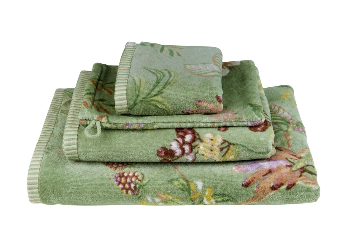 Pip Studio Secret Garden badehåndkle 70x140 grønn blomst