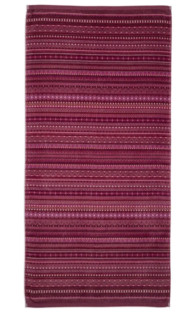 Pip Studio Geometric Print badelaken 70x140 cm mørk rosa