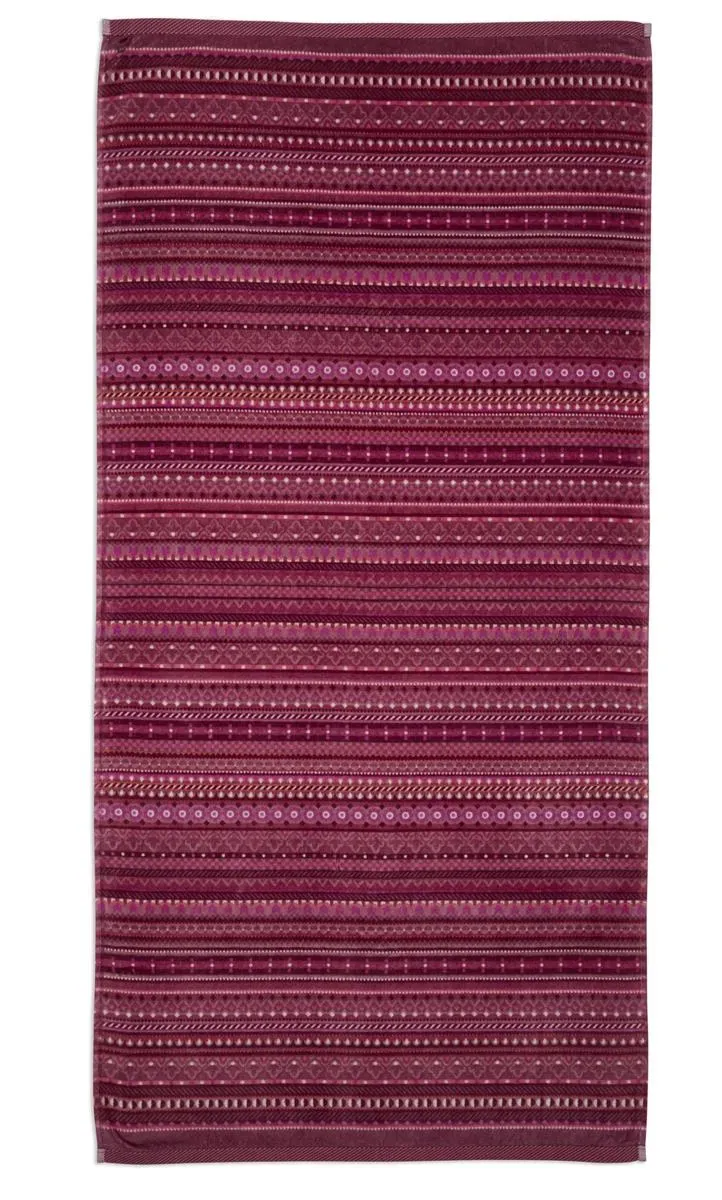 Pip Studio Geometric Print badelaken 70x140 cm mørk rosa