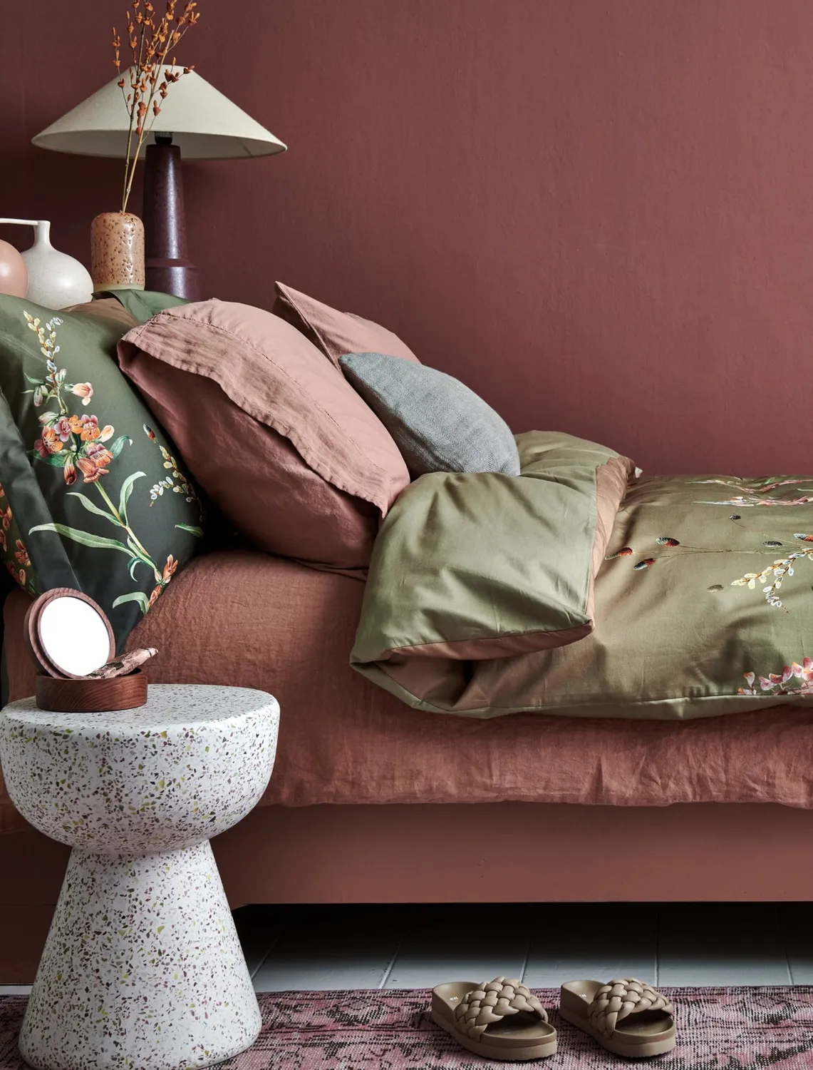 Vandyck Charming Hazel dynetrekksett olive 200x200 sateng