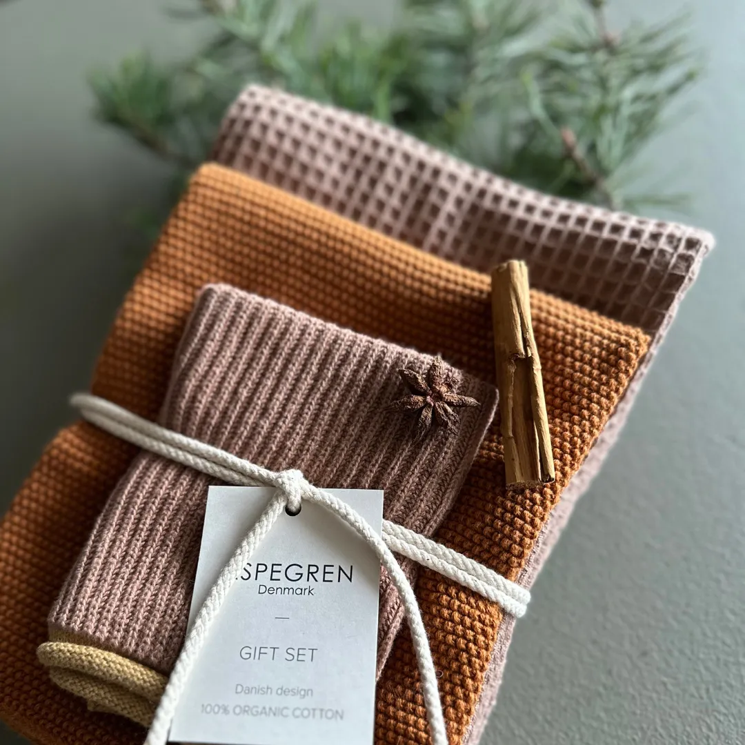 Aspegren Denmark Kitchen Gift Set gavesett cinnamon 3 deler bomull