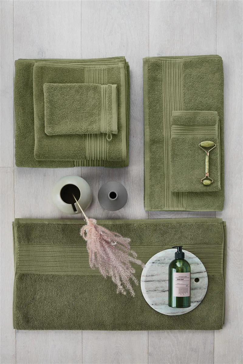 Beddinghouse Sheer badehåndkle 70x140 olivengrønn bomull