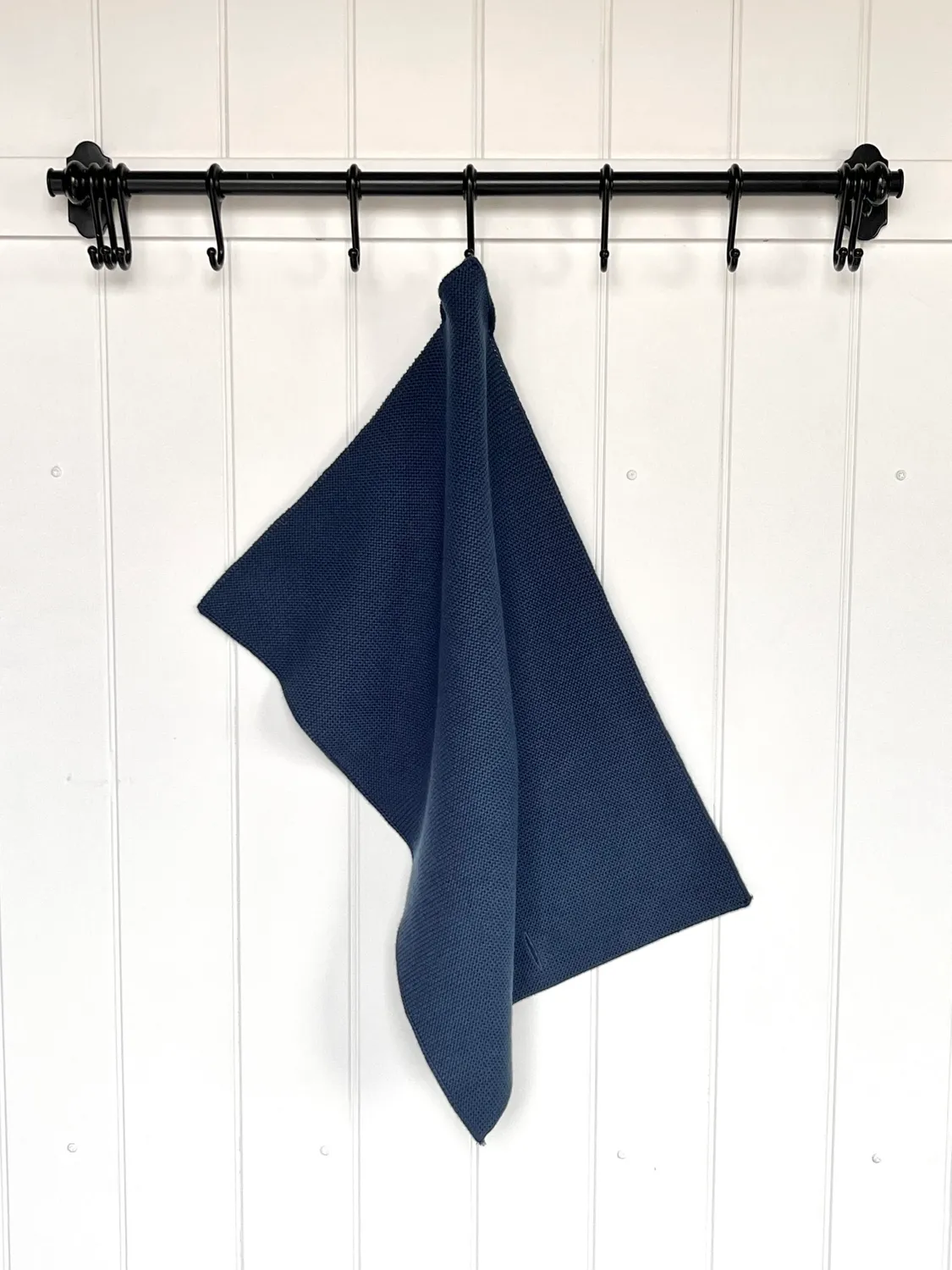 Solwang Design Navy blå strikket håndkle økologisk
