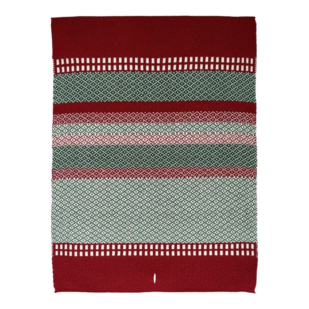 Solwang Design restgarn jacquard håndkle rød grønn