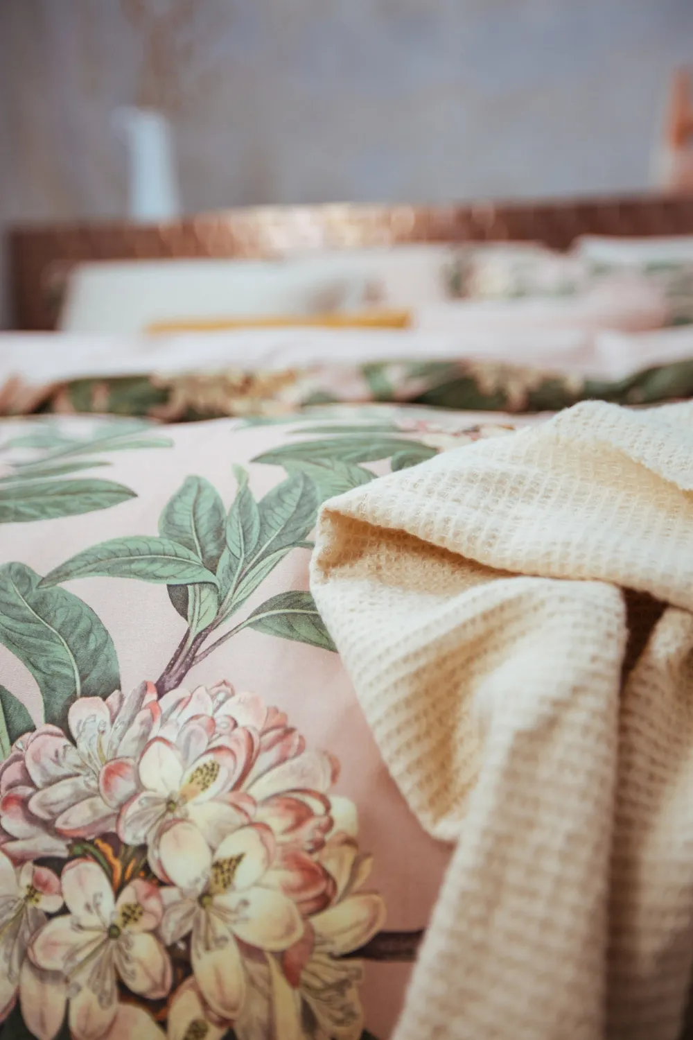 Vandyck Evergreen sengetøy praline 2-persons blomstret