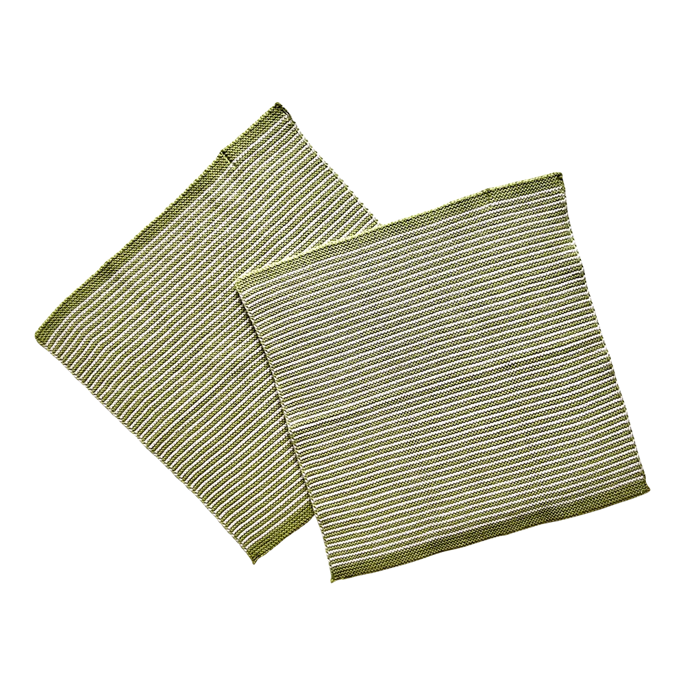 Solwang Design Mosgrønn stripe klut økologisk 2 stk