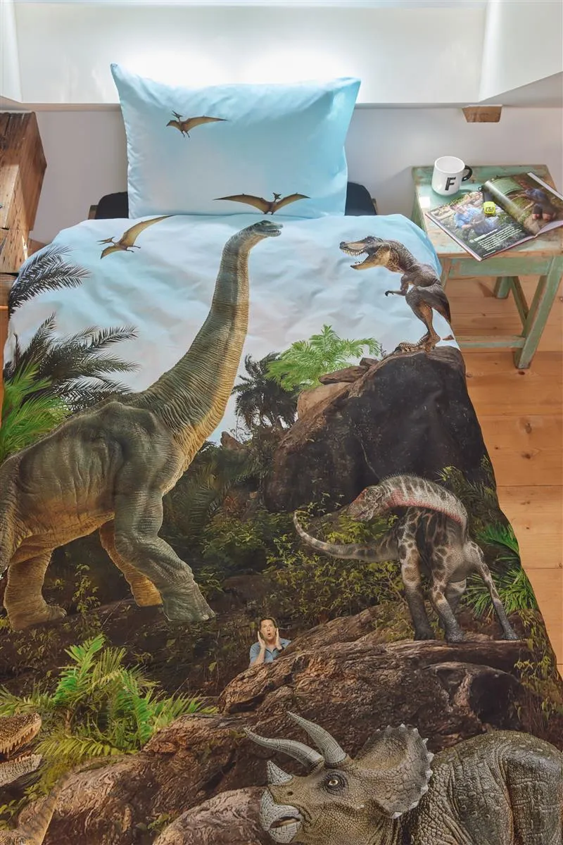 Freek Vonk Dappere Dinos dynetrekk 140x200 naturel bomull