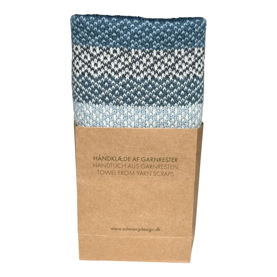 Solwang Design Zero Waste håndkle dueblå jacquard restgarn