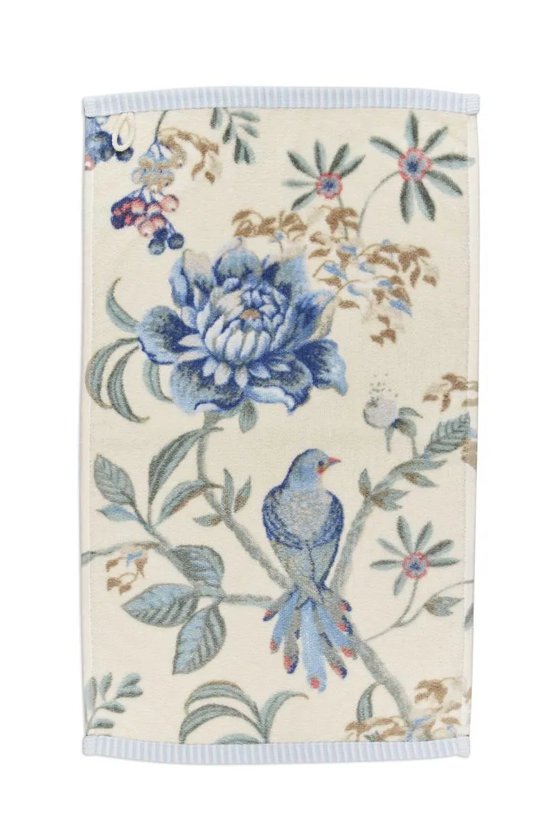 Pip Studio Secret Garden badehåndkle 70x140 hvitblått
