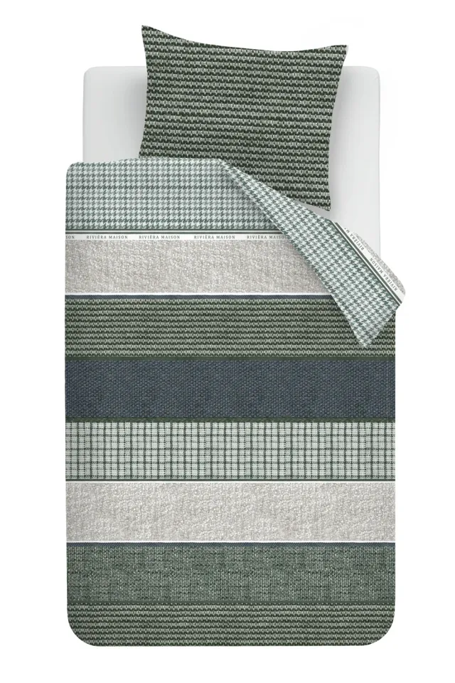 Riviera Maison Tailor dynetrekk blågrønn enkelt 140x200 cm