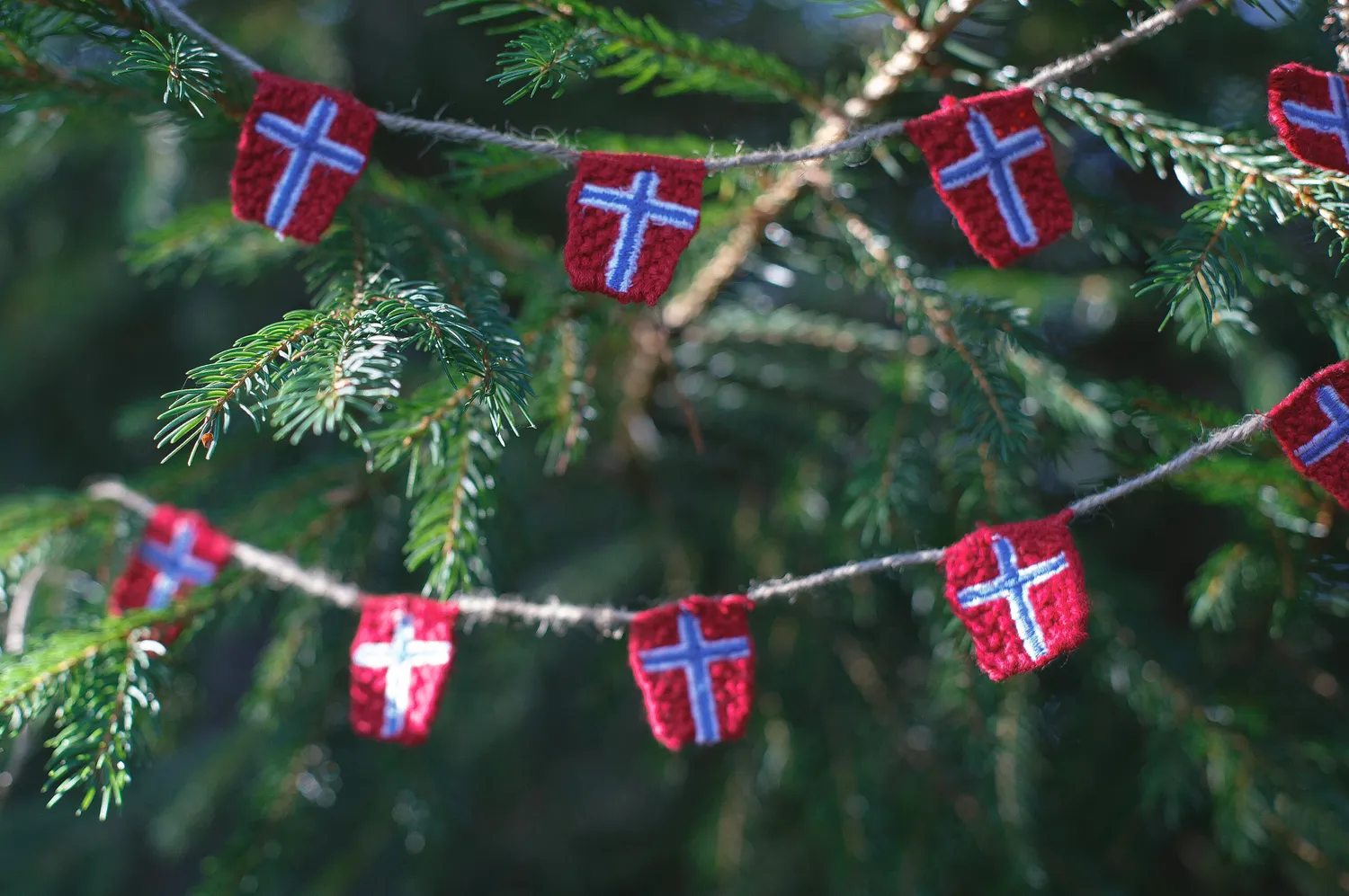 Solwang Norske flagg girlander bomull 20-pk