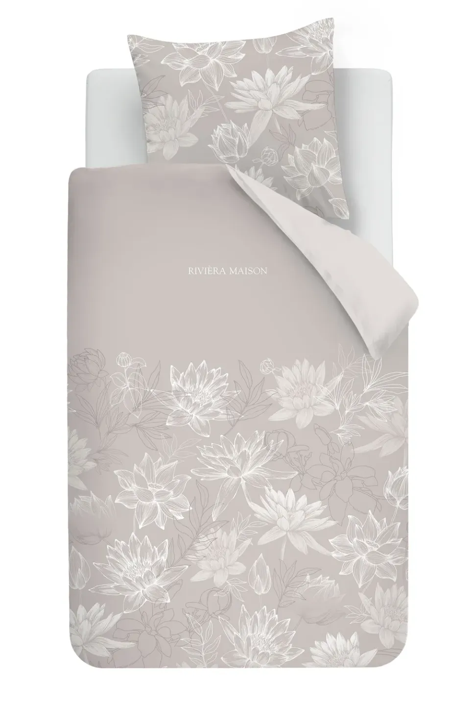 Rivièra Maison Amelia dynetrekk 140x200 cm taupe blomst
