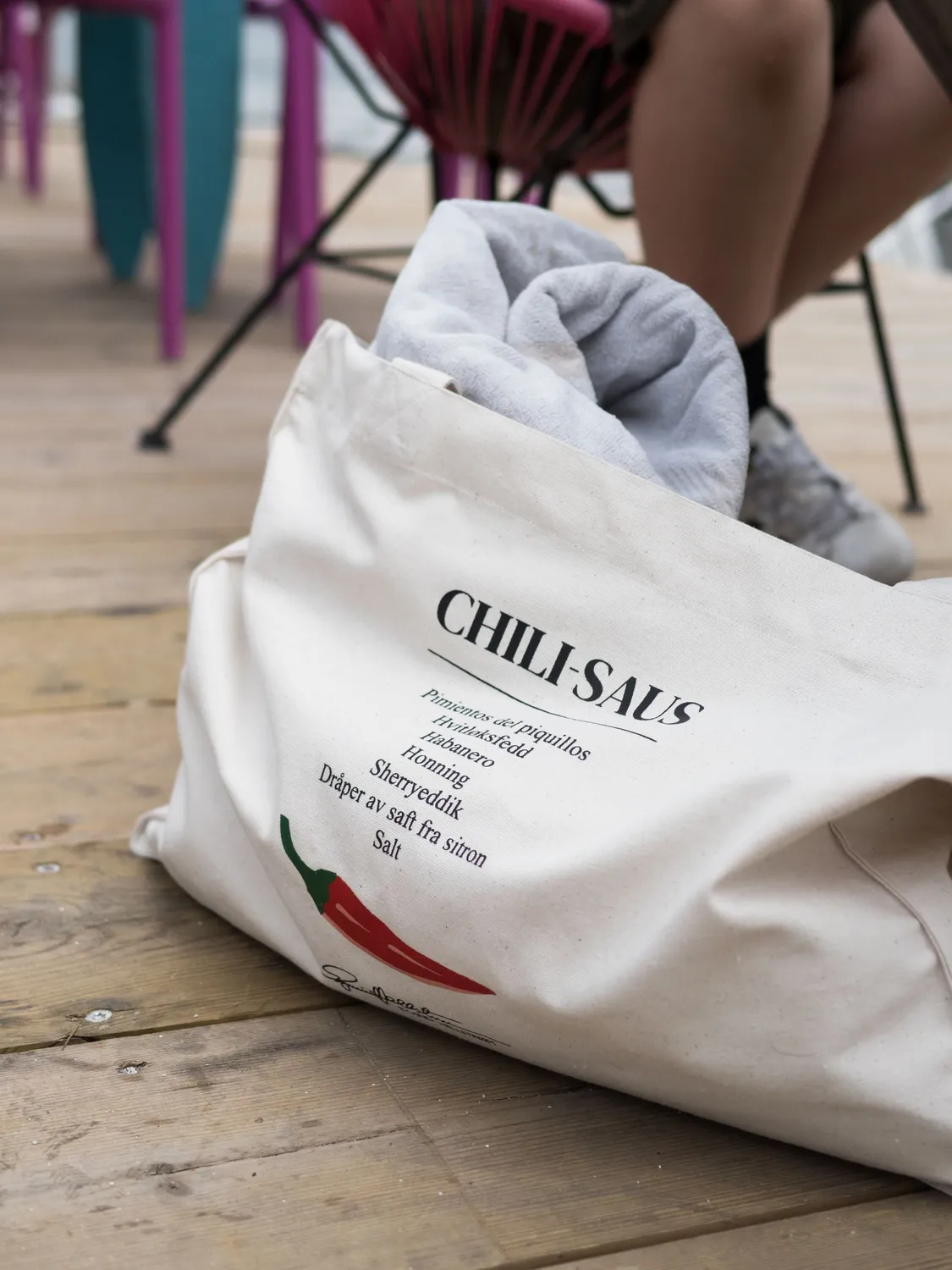 Hellstrøm Chili handlenett hvit resirkulert bomull