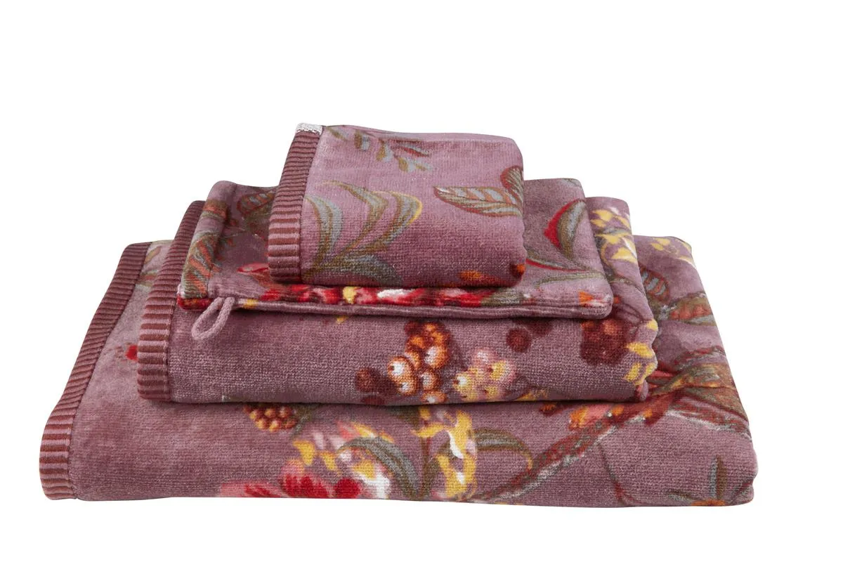 Pip Studio Secret Garden badehåndkle lyselilla 70x140