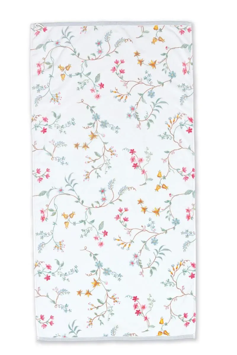 Pip Studio Les Fleurs vaskeklut hvit 22x16 blomster