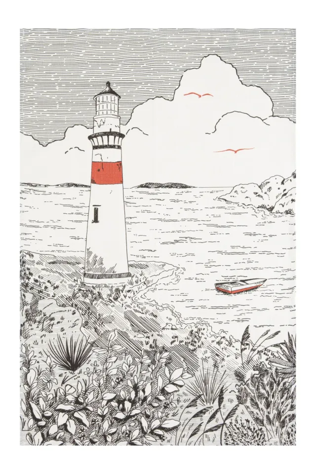 Coucke Lighthouse kjøkkenhåndkle grå 50x75 cm lin