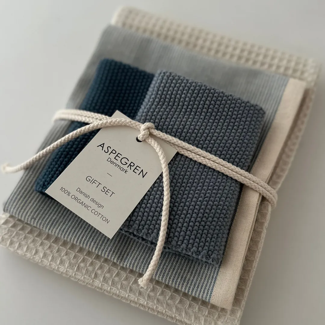 Aspegren Denmark Kitchen Gift Set Blache kjøkkensett 4 deler blå