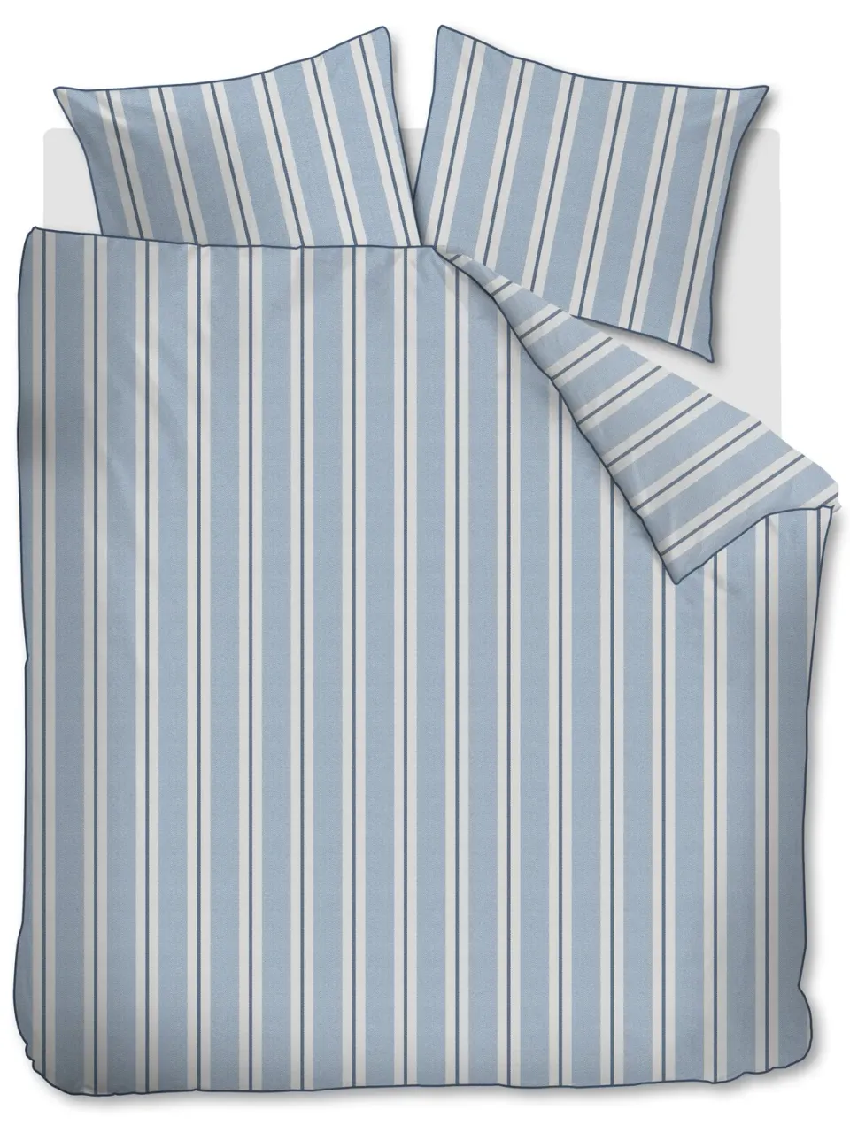 Rivièra Maison Silvan sengetrekk blå 140x200 stripet
