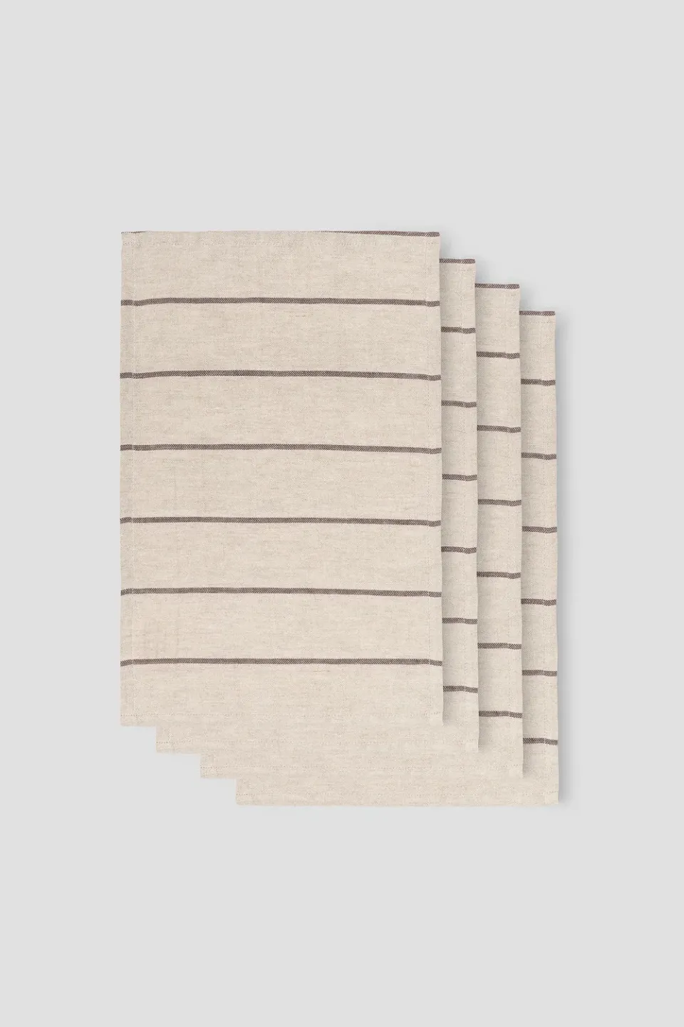 Hellstrøm Serviett i lin 4-pk beige stripete