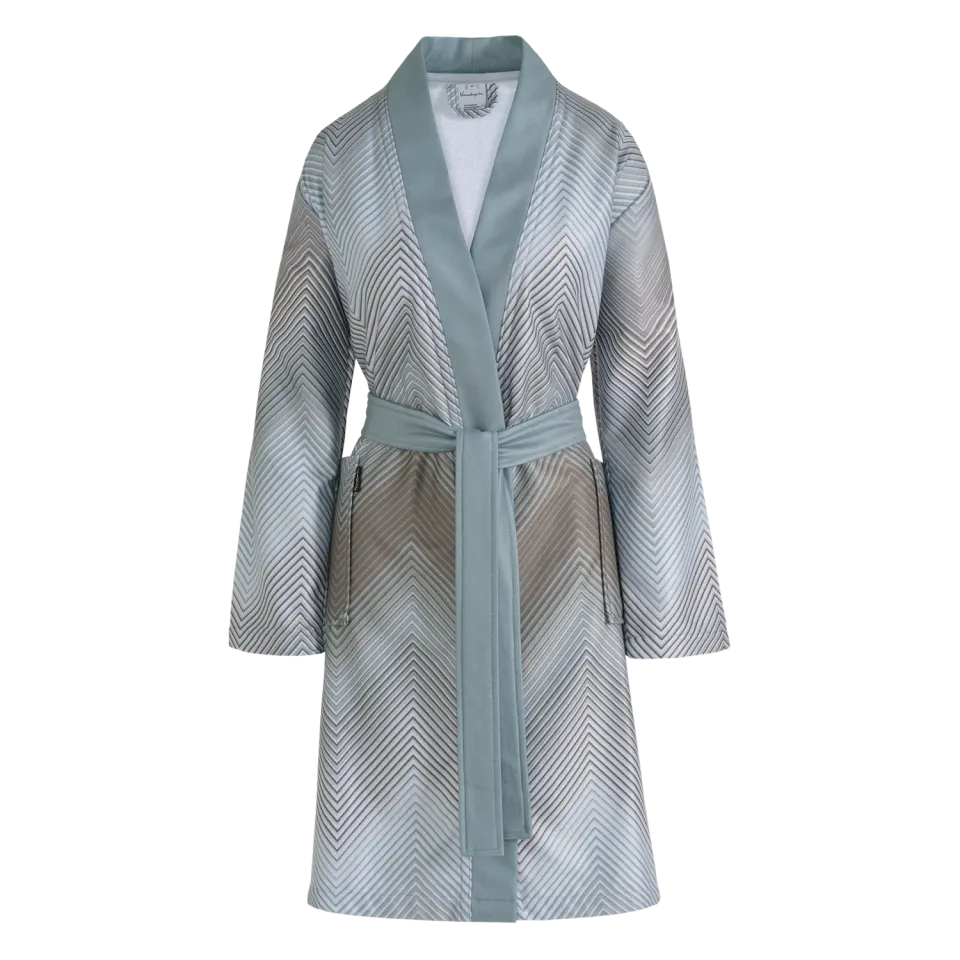 Vandyck Bella badekåpe XLarge mineral blue mønster