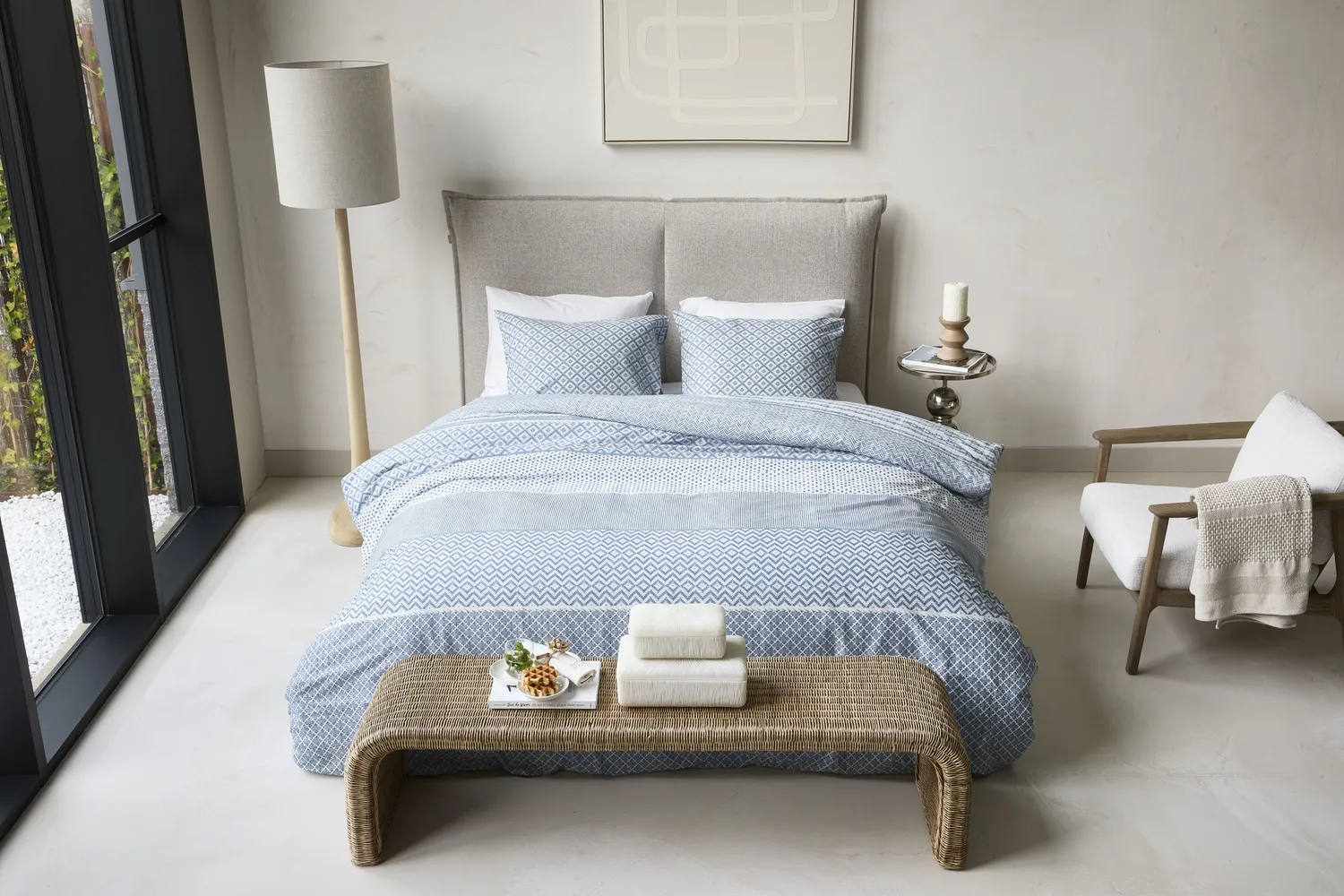 Rivièra Maison Francesco dynetrekk blå singel 140x200