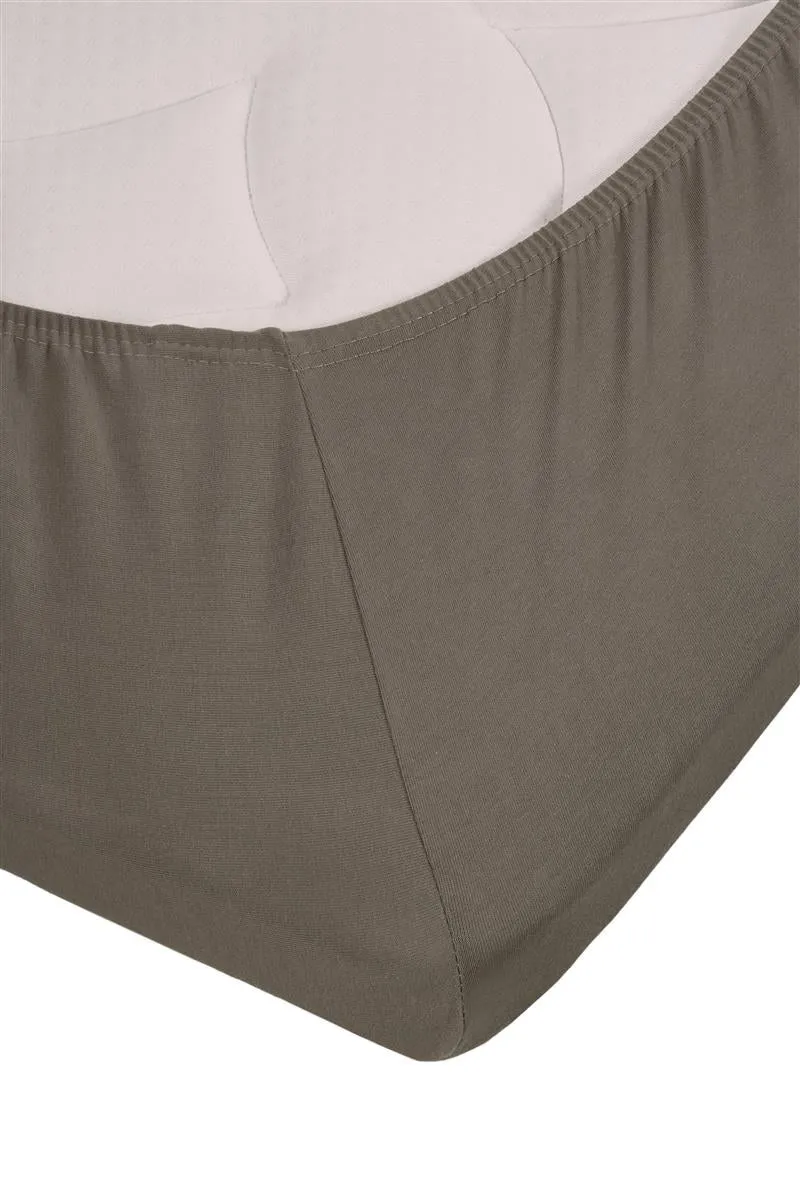 Beddinghouse Jersey Stretch splittopplaken 160x200 varm grå