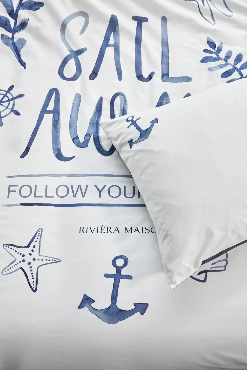Rivièra Maison Sail Away dynetrekk 140x200 cm blå bomull