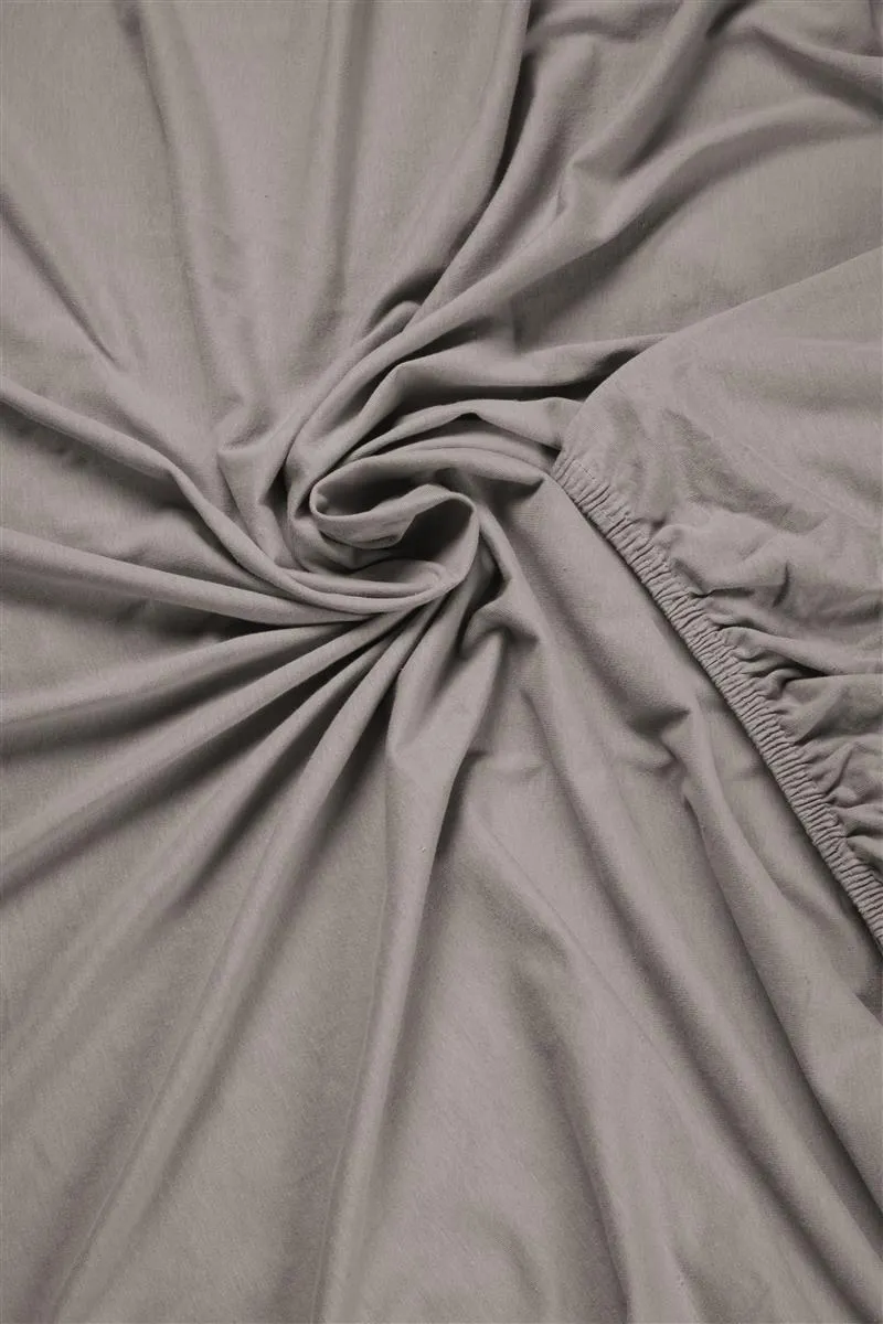 Beddinghouse Jersey laken 90x200 taupe bomull