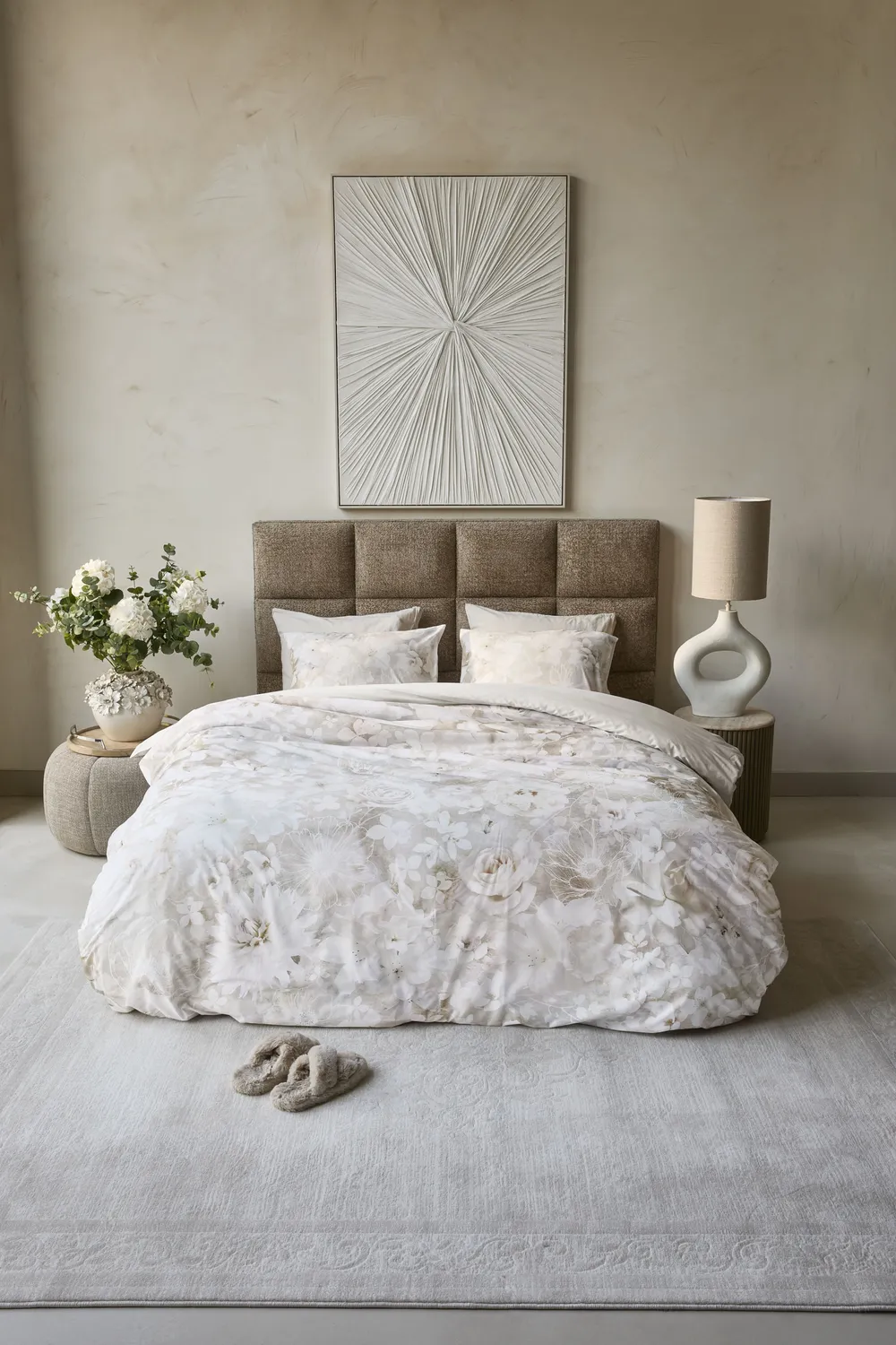 Riviera Maison Bella dynetrekk 140x200 naturel blomster