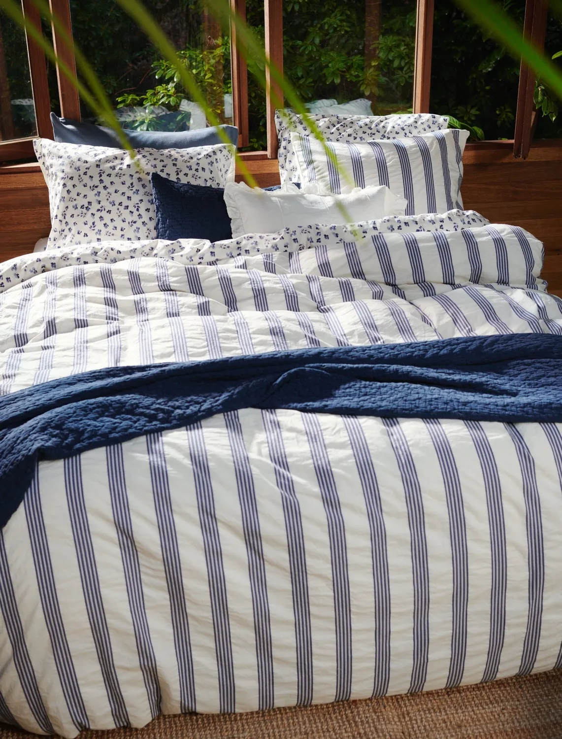Vandyck Pure 98 dynetrekksett 240x200 indigo blomstret