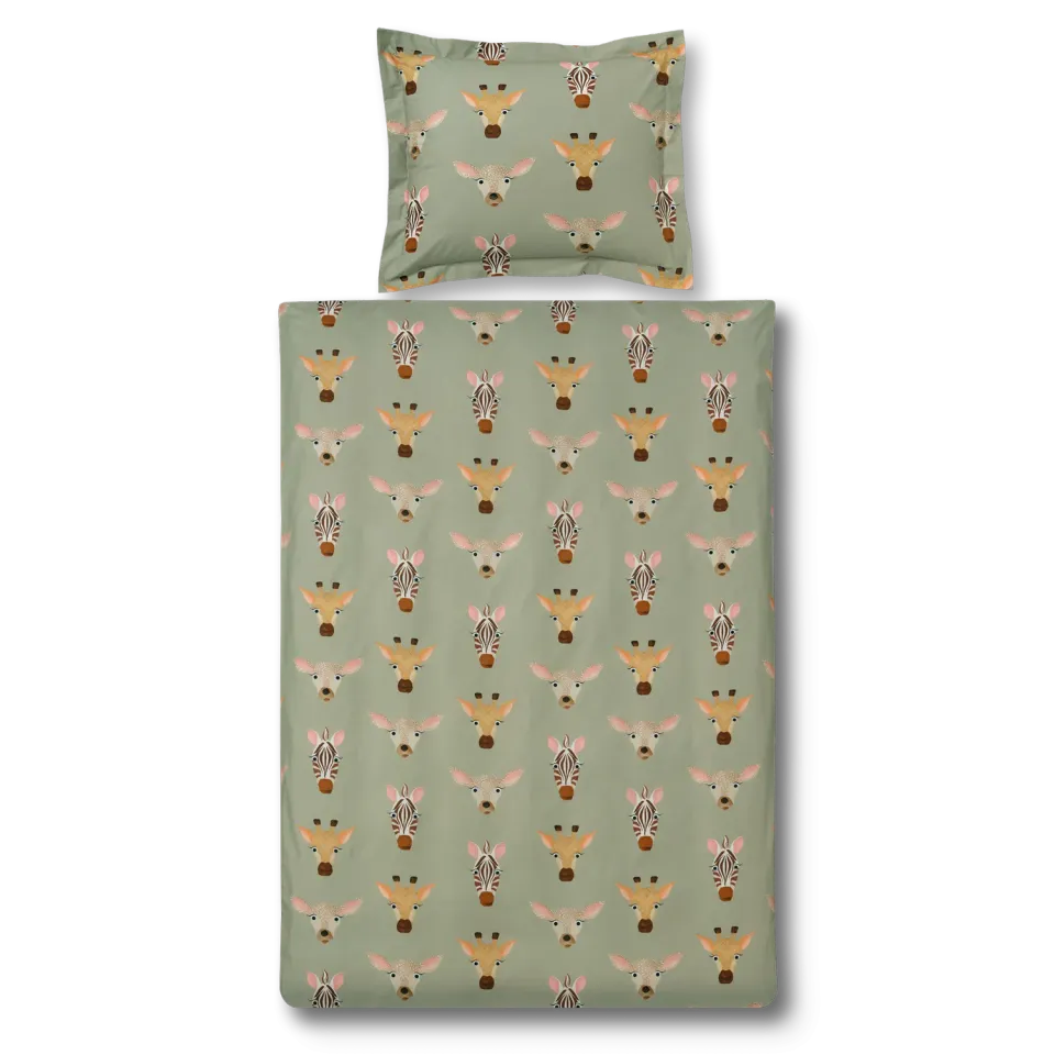 Vandyck Wildlife Kids dynetrekk light olive 140x200 barnemotiv