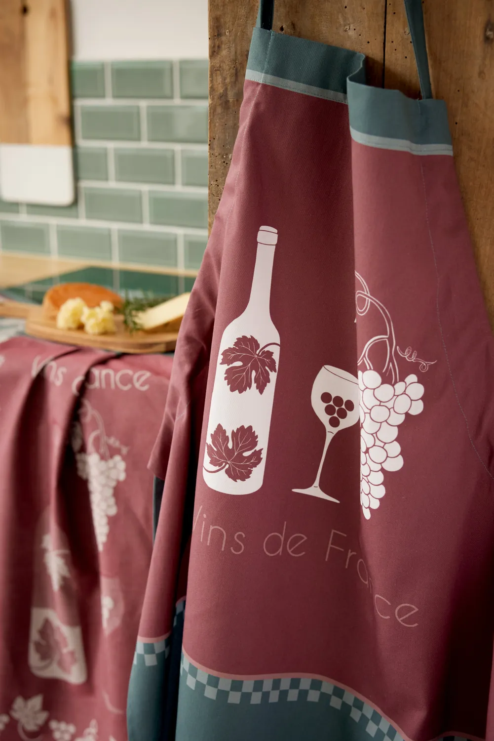Coucke Vineyard Side forkle lilla bomull 76x85
