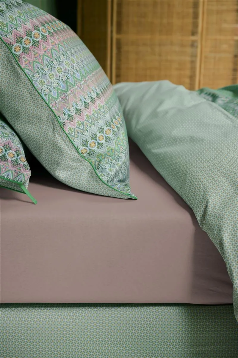 Pip Studio Cross Stitch laken 90x200 lys grønn percale