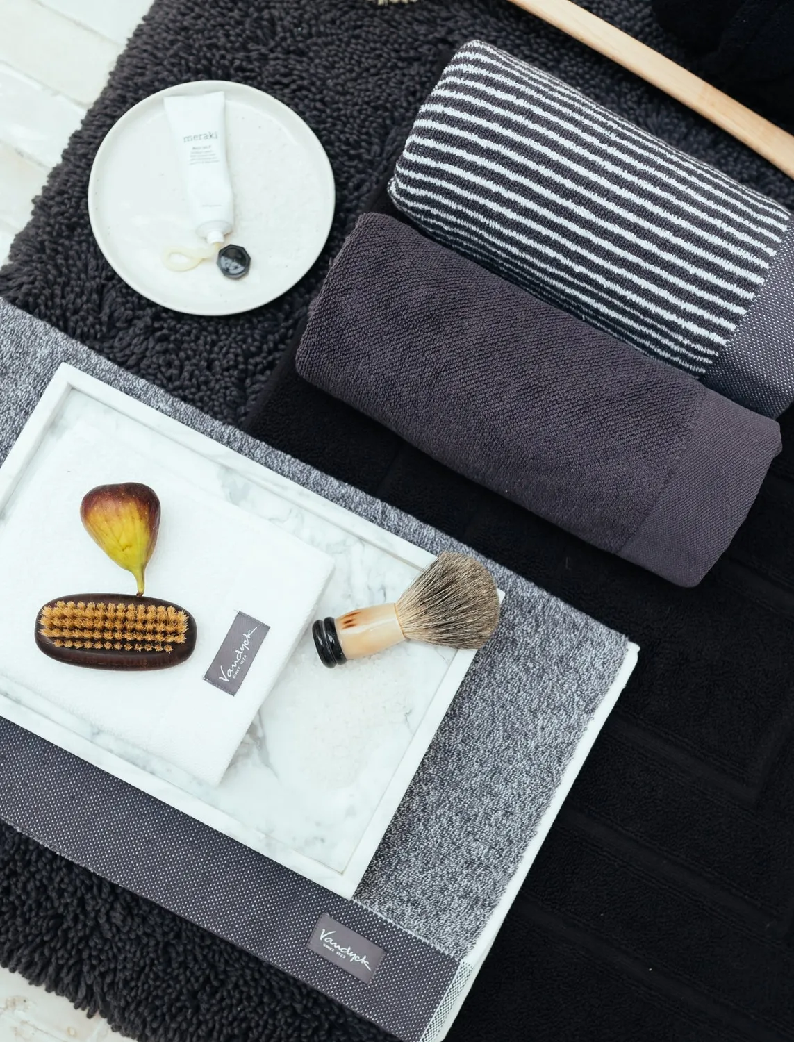 Vandyck Home Uni håndkle off black 60x110 bomull