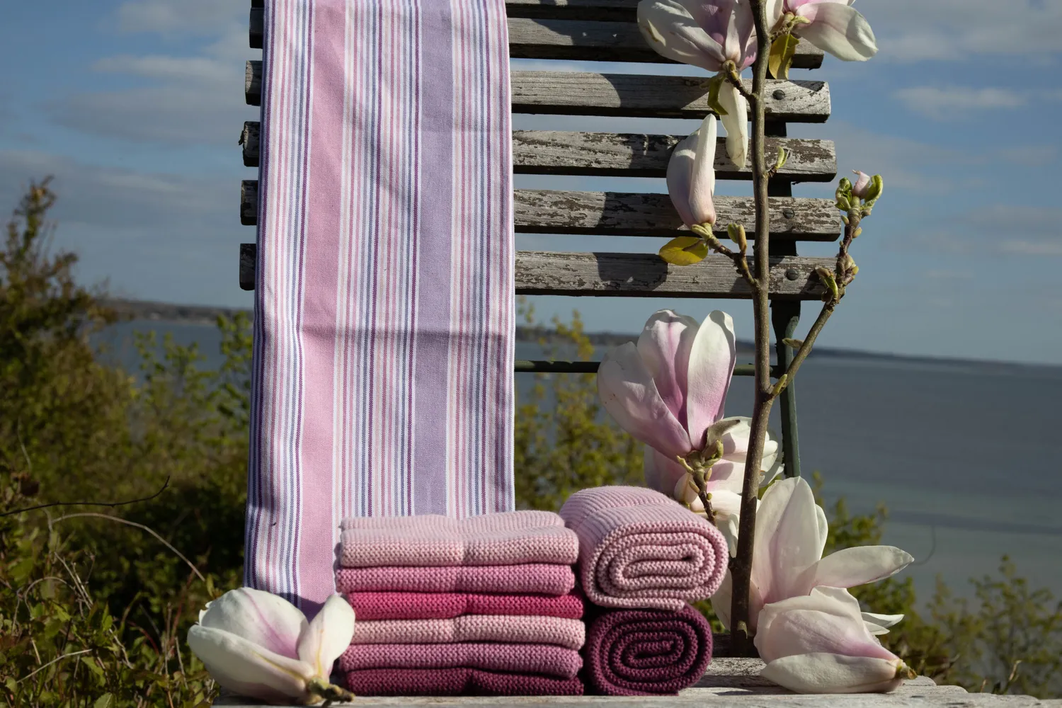 Solwang Design strikket håndkle blomme 1-pk økologisk