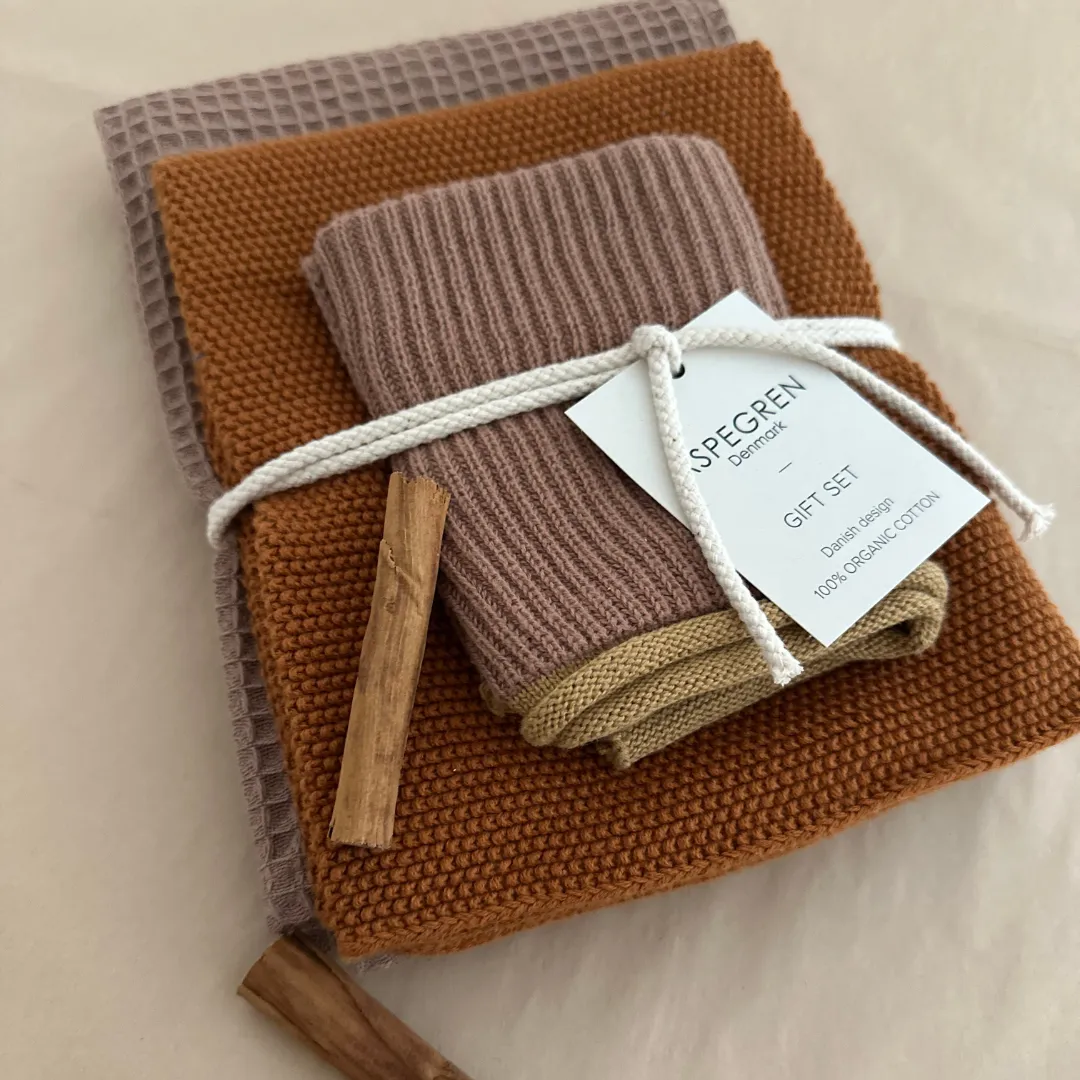 Aspegren Denmark Kitchen Gift Set gavesett cinnamon 3 deler bomull