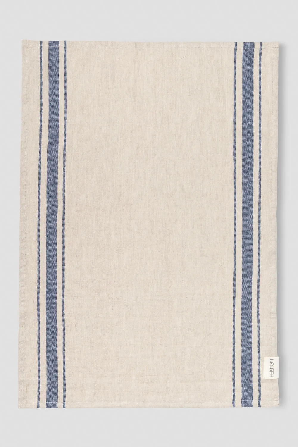 Hellstrøm kjøkkenhåndkle lin beige blå 2-pk 50x70 cm